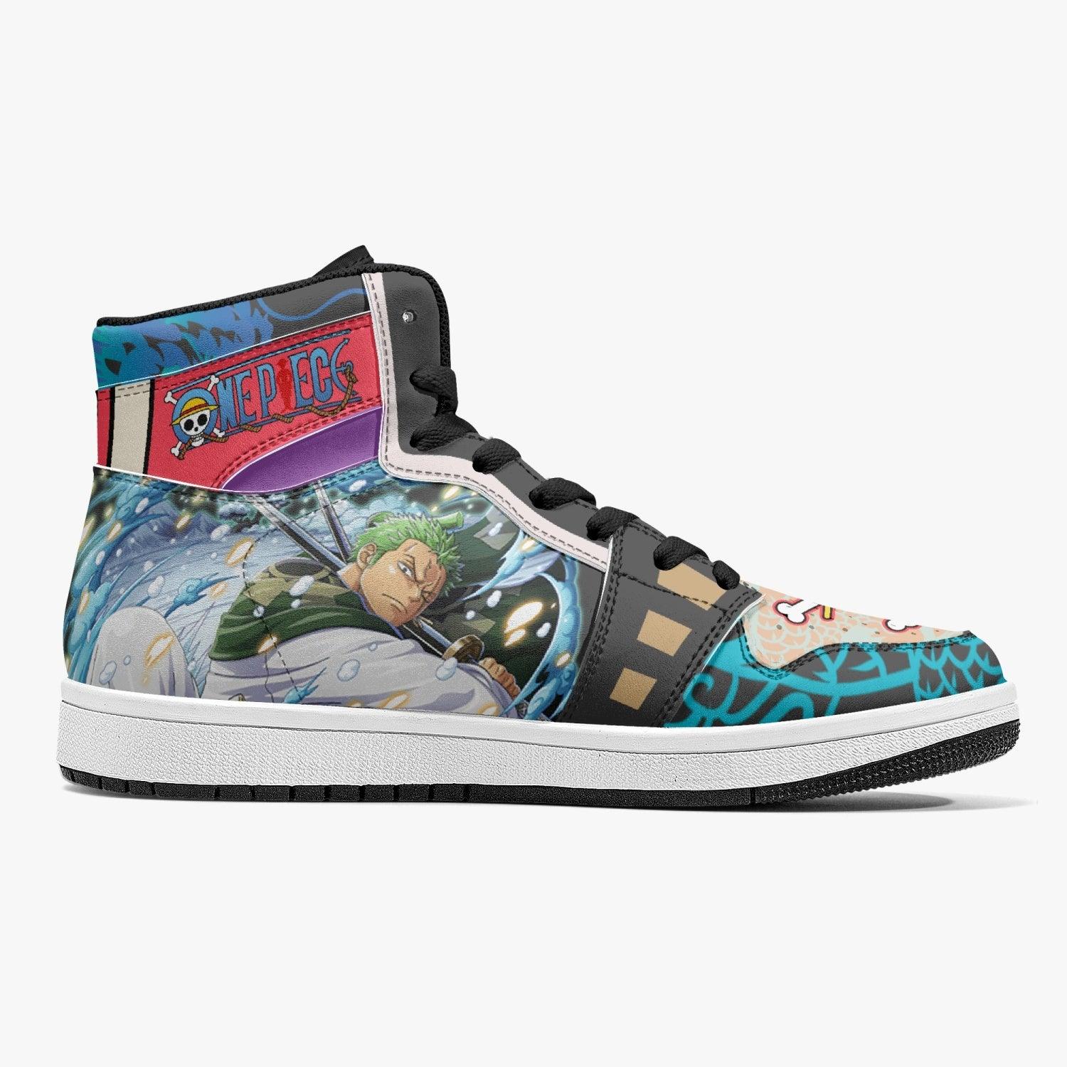 Roronoa Zoro Wano One Piece Mid 1 Basketball Shoes for Kids