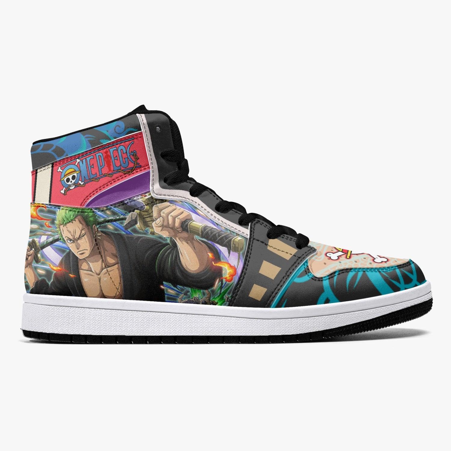 Roronoa Zoro Wano One Piece Mid 1 Basketball Shoes for Kids