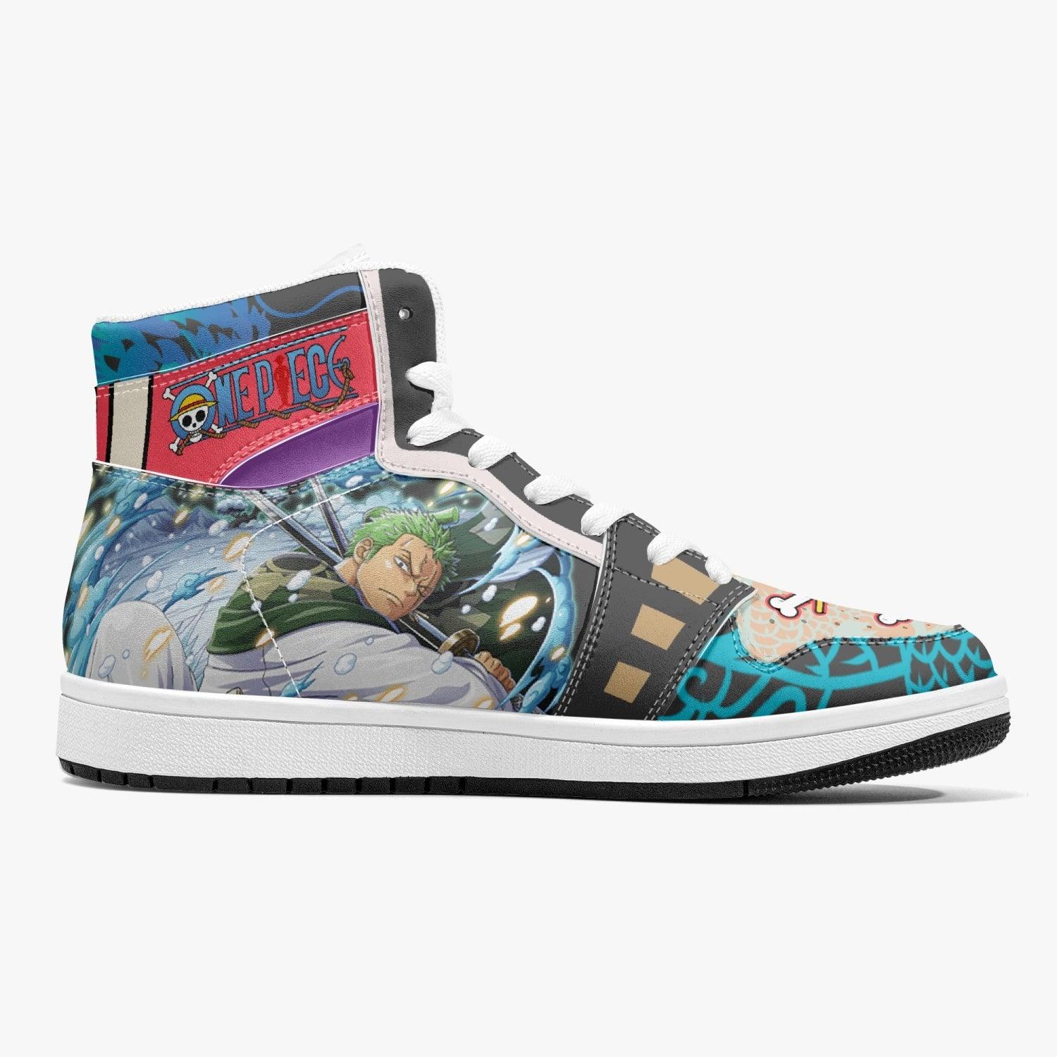 Roronoa Zoro Wano One Piece Mid 1 Basketball Shoes for Kids