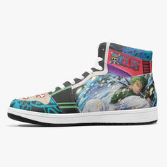 Roronoa Zoro Wano One Piece Mid 1 Basketball Shoes for Kids