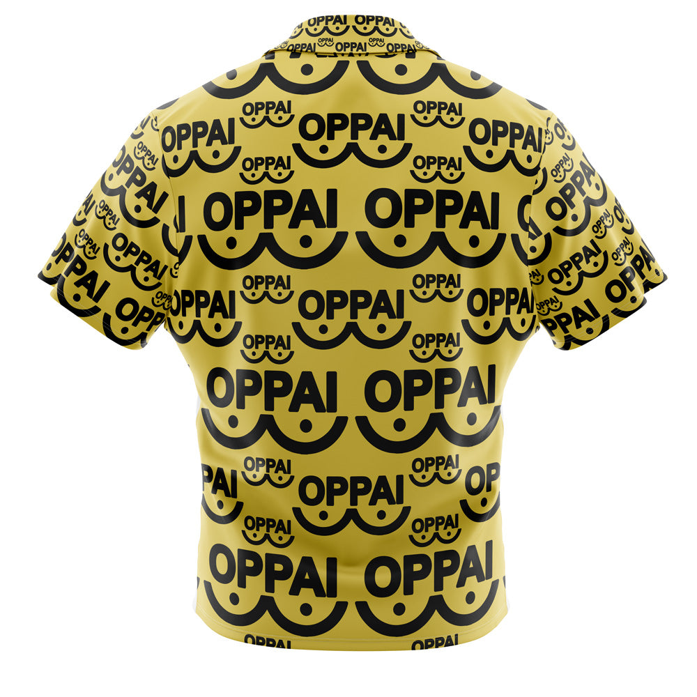 Saitama Oppai One Punch Man Button Up Hawaiian Shirt