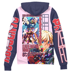 Sandrock x Quatre Raberba Winner Gundam Wing Endless Waltz Streetwear Zip Hoodie Jacket