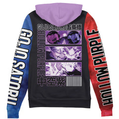 Satoru Gojo Hollow Purple Jujutsu Kaisen" Streetwear Zip Hoodie Jacket