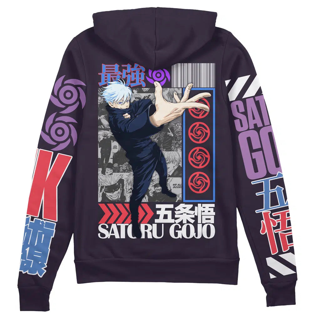 Satoru Gojo V2 Jujutsu Kaisen" Streetwear Zip Hoodie Jacket