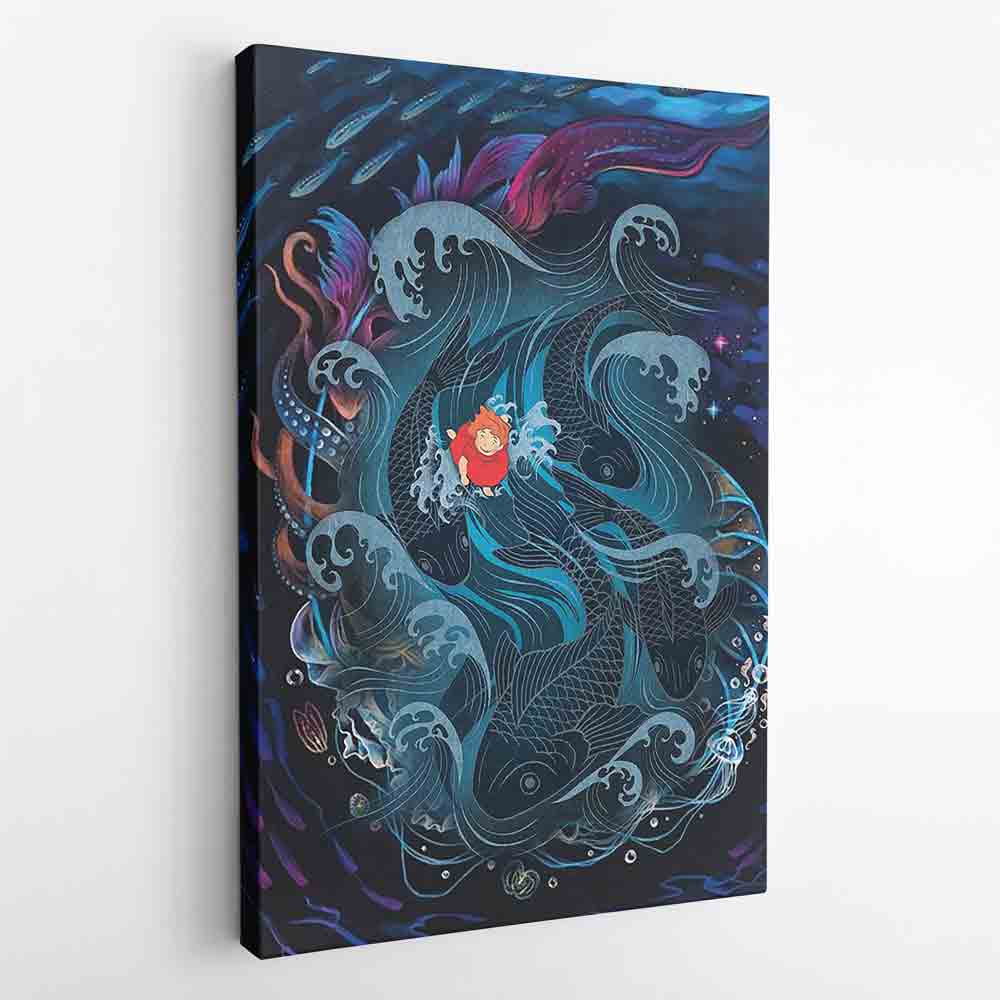 Sea Creatures Ponyo Studio Ghibli Canvas Print Wall Art - Nysekai