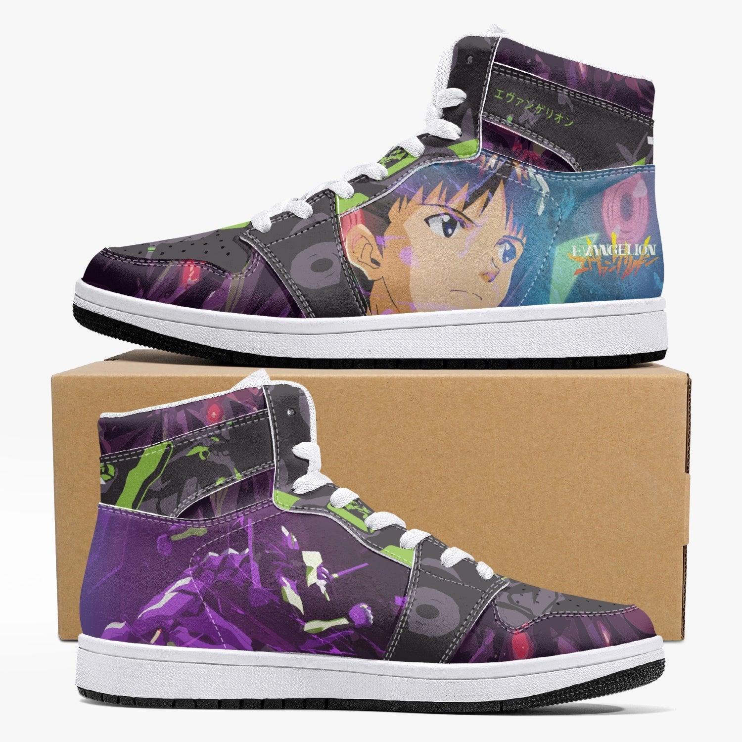 Shinji Ikari Eva Unit 01 Neon Genesis Evangelion Mid 1 Basketball Shoes for Kids