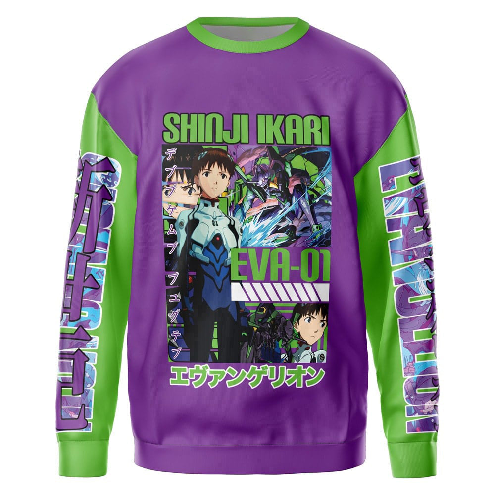 Shinji Ikari x Eva 01 Neon Genesis Evangelion" Streetwear Sweatshirt