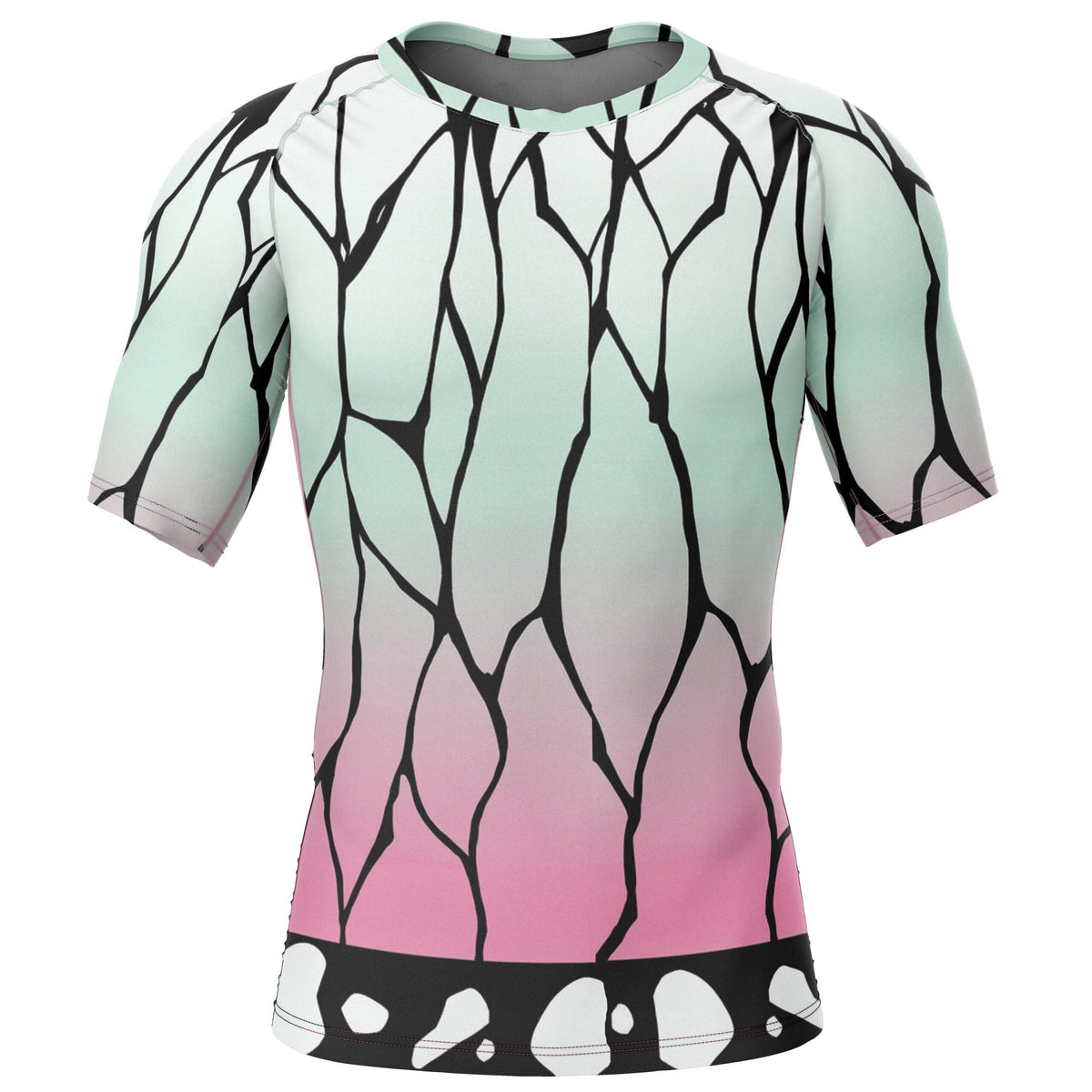 Shinobu Kocho Demon Slayer Short Sleeve Rash Guard Compression Shirt