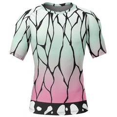 Shinobu Kocho Demon Slayer Short Sleeve Rash Guard Compression Shirt