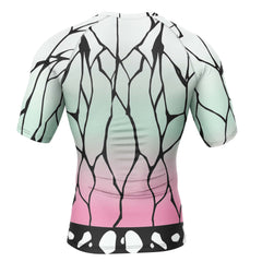 Shinobu Kocho Demon Slayer Short Sleeve Rash Guard Compression Shirt