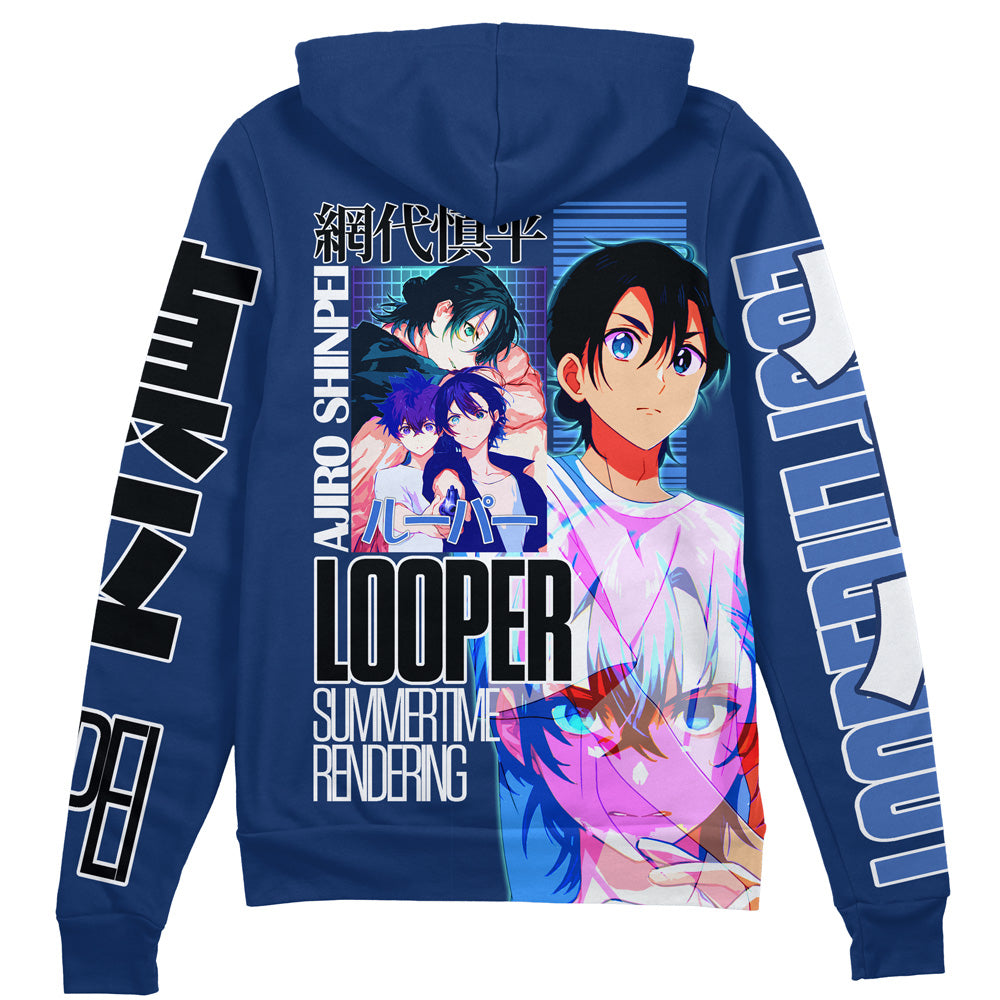 Ajiro Shinpei Summer Time Rendering Streetwear Zip Hoodie Jacket