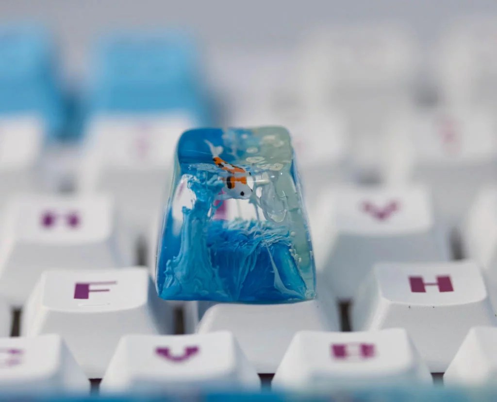 Bluesky Koi keycap - Hirosart