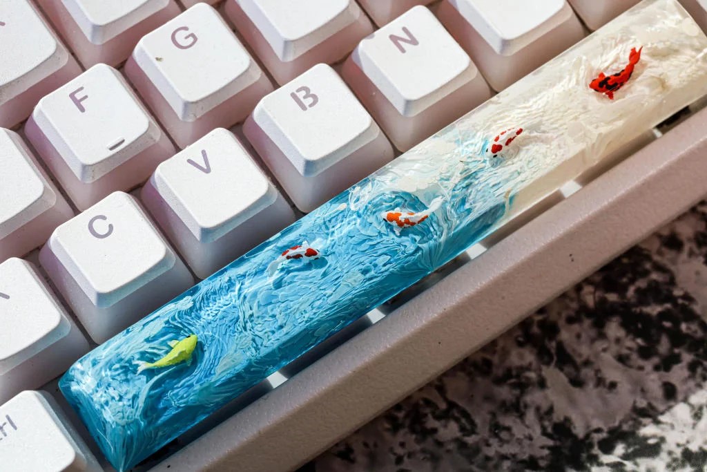 Bluesky Koi keycap - Hirosart