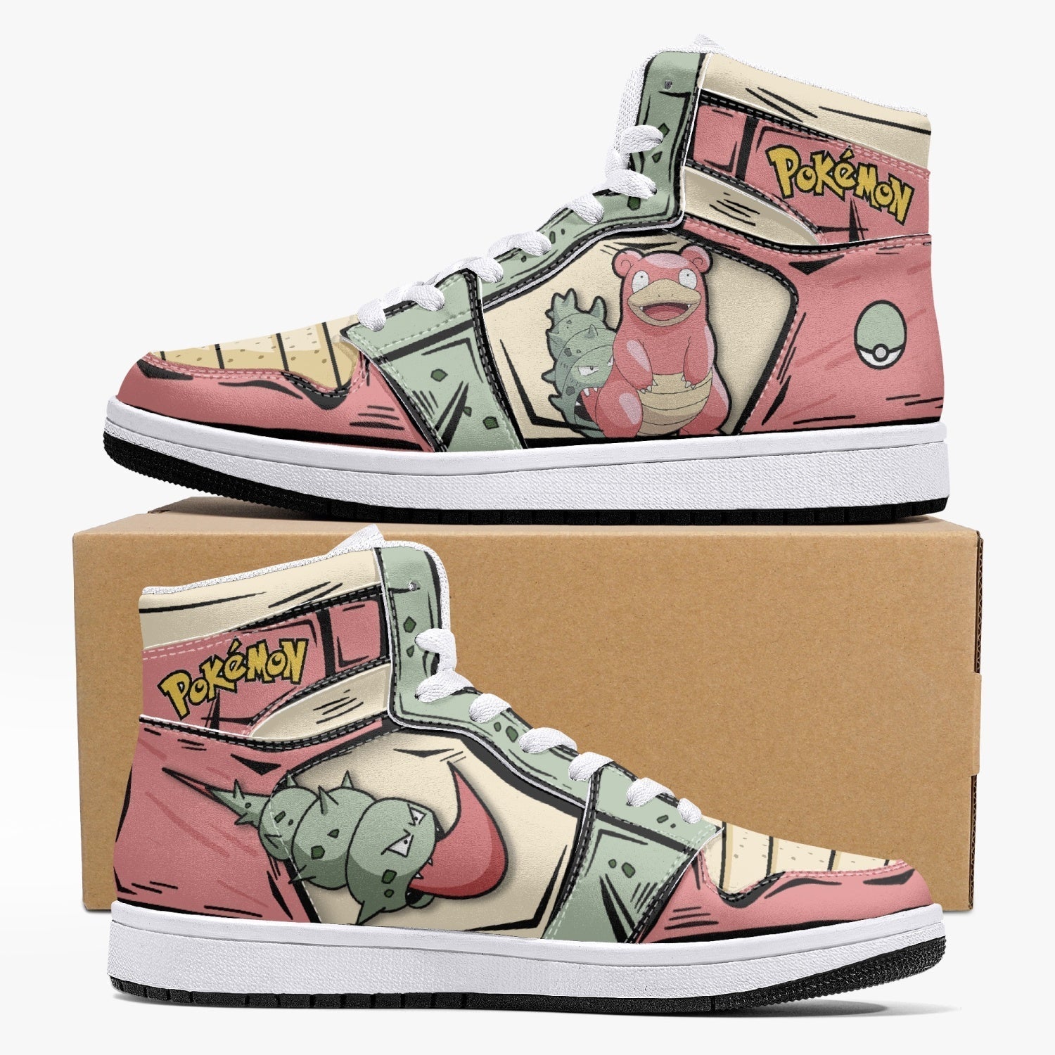 Slowbro Pokemon Mid 1 Basketball Shoes