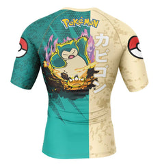 Snorlax Attack Pokemon Short Sleeve Rash Guard Compression Shirt