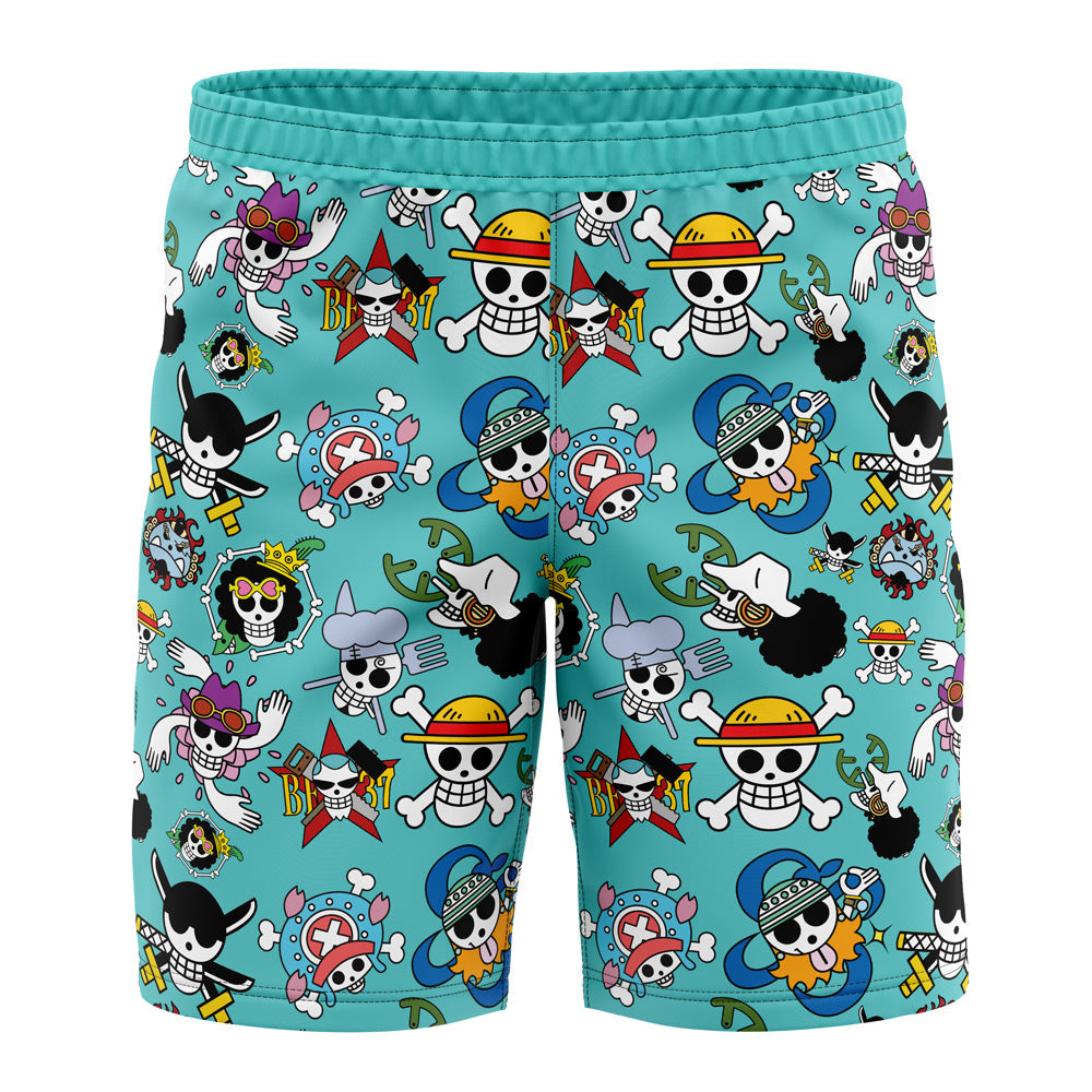 Strawhats Jolly Roger One Piece Board" Shorts Swim Trunks