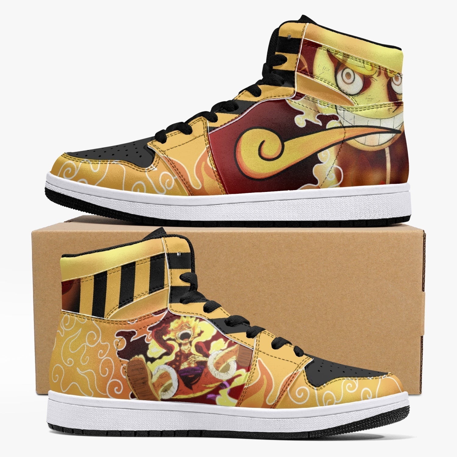 Sun God Luffy One Piece Mid 1 Basketball Shoes