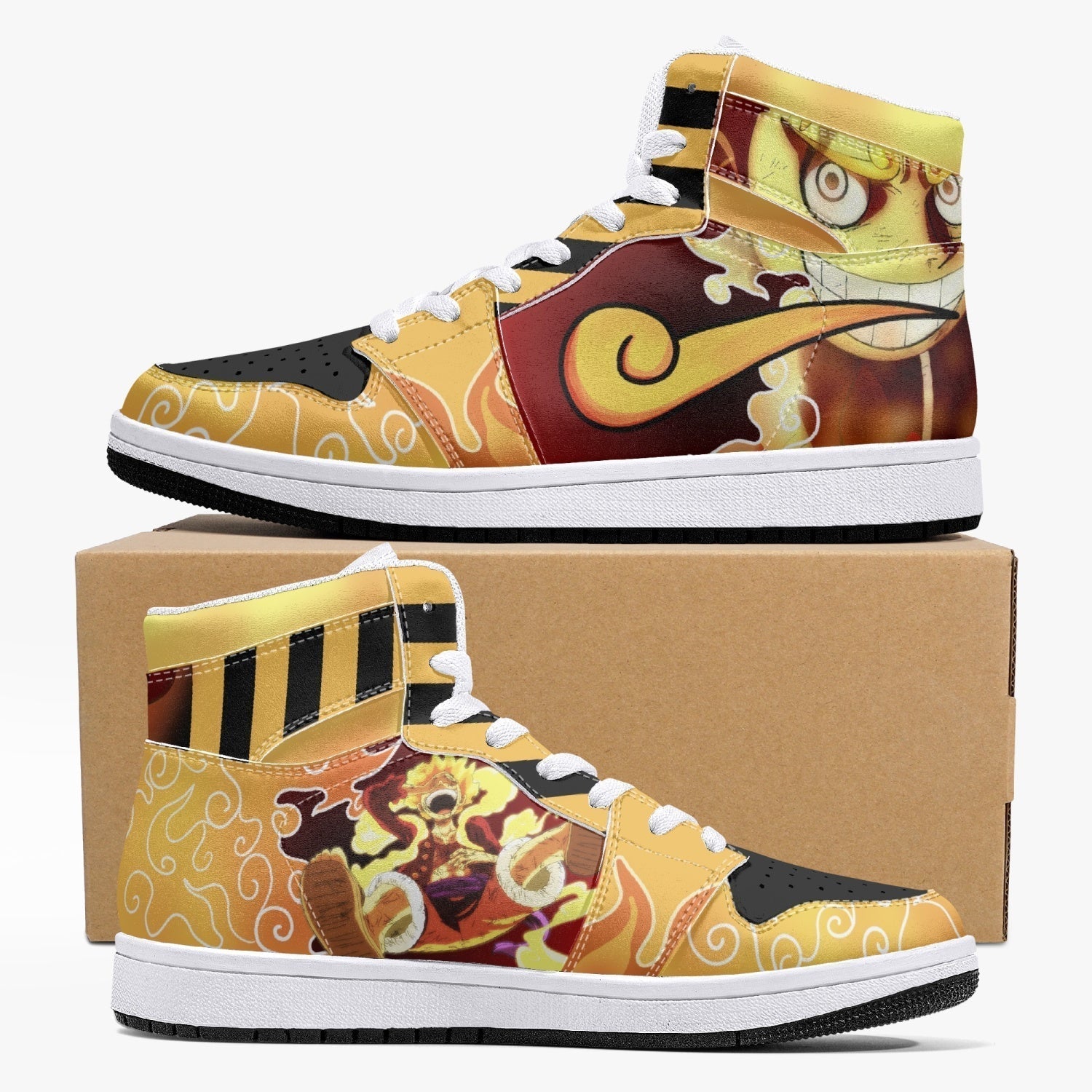 Sun God Luffy One Piece Mid 1 Basketball Shoes