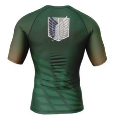 Survey Corps Attack On Titan Short Sleeve Rash Guard Compression Shirt