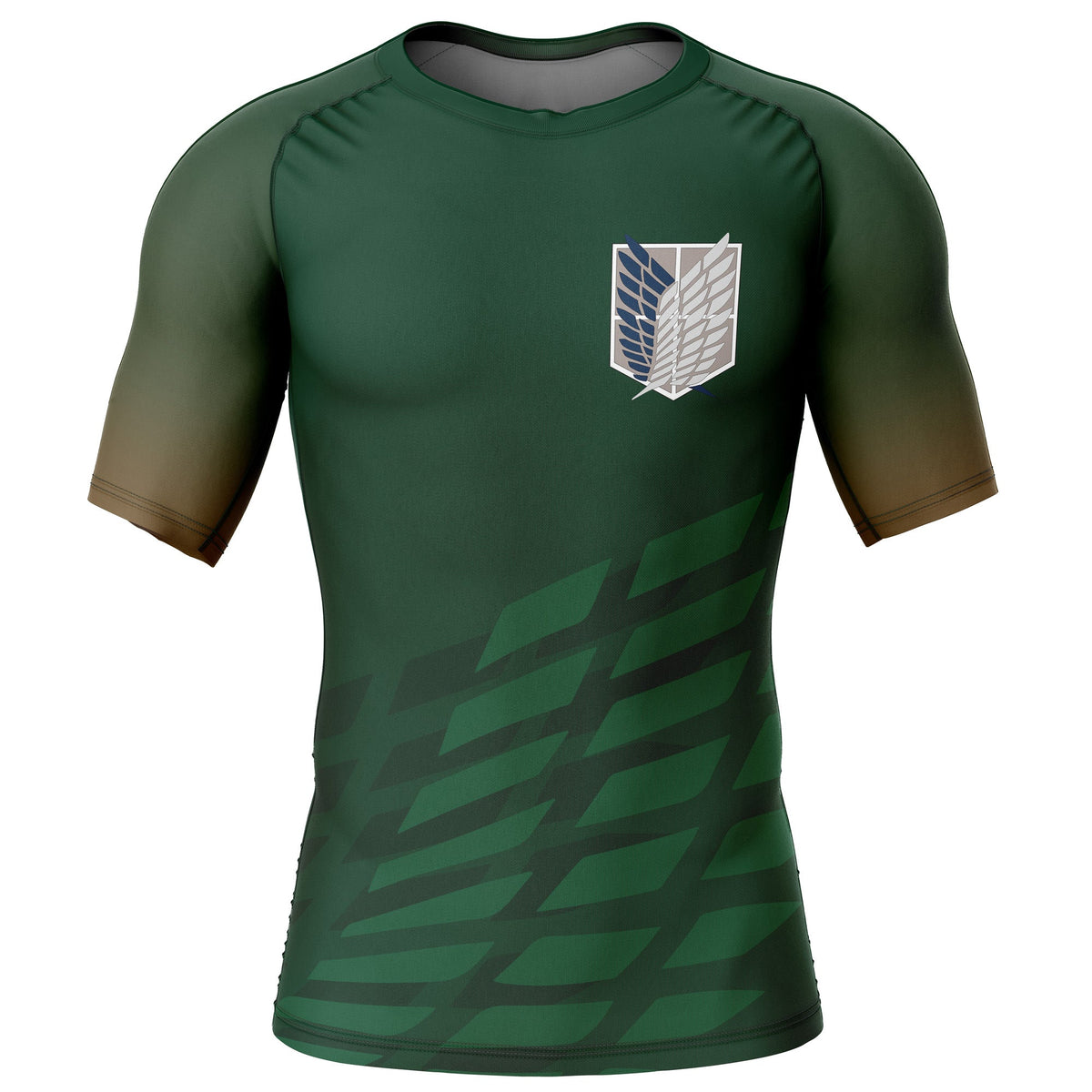 Survey Corps Attack On Titan Short Sleeve Rash Guard Compression Shirt