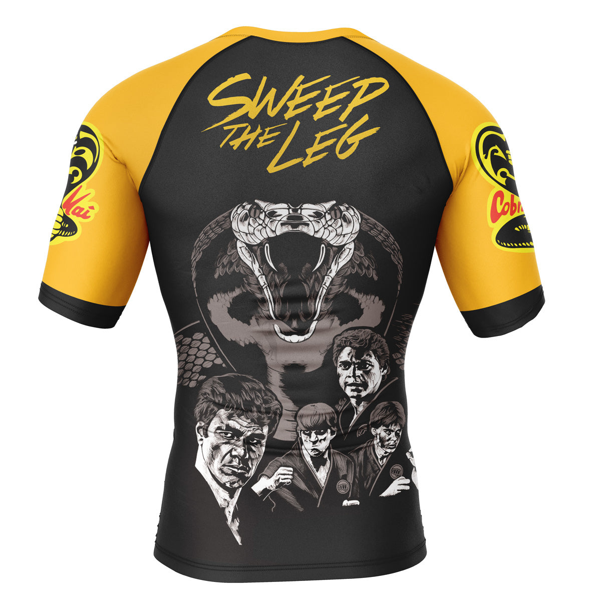 Sweep the Leg Cobra Kai Short Sleeve Rash Guard Compression Shirt