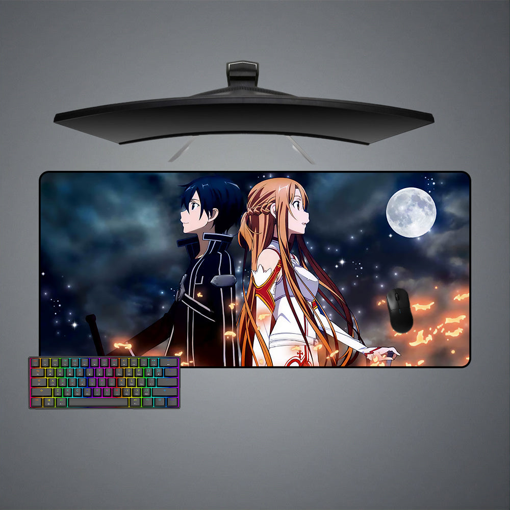 Sword Art Online Moon Design M-XXL Size Gaming Mouse Pad, Computer Desk Mat