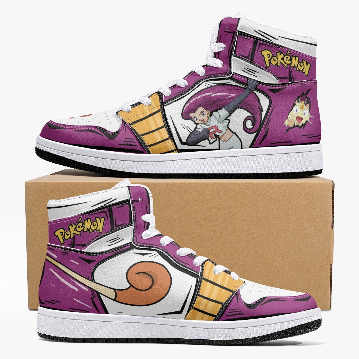 Team Rocket Pokemon Mid 1 Basketball Shoes