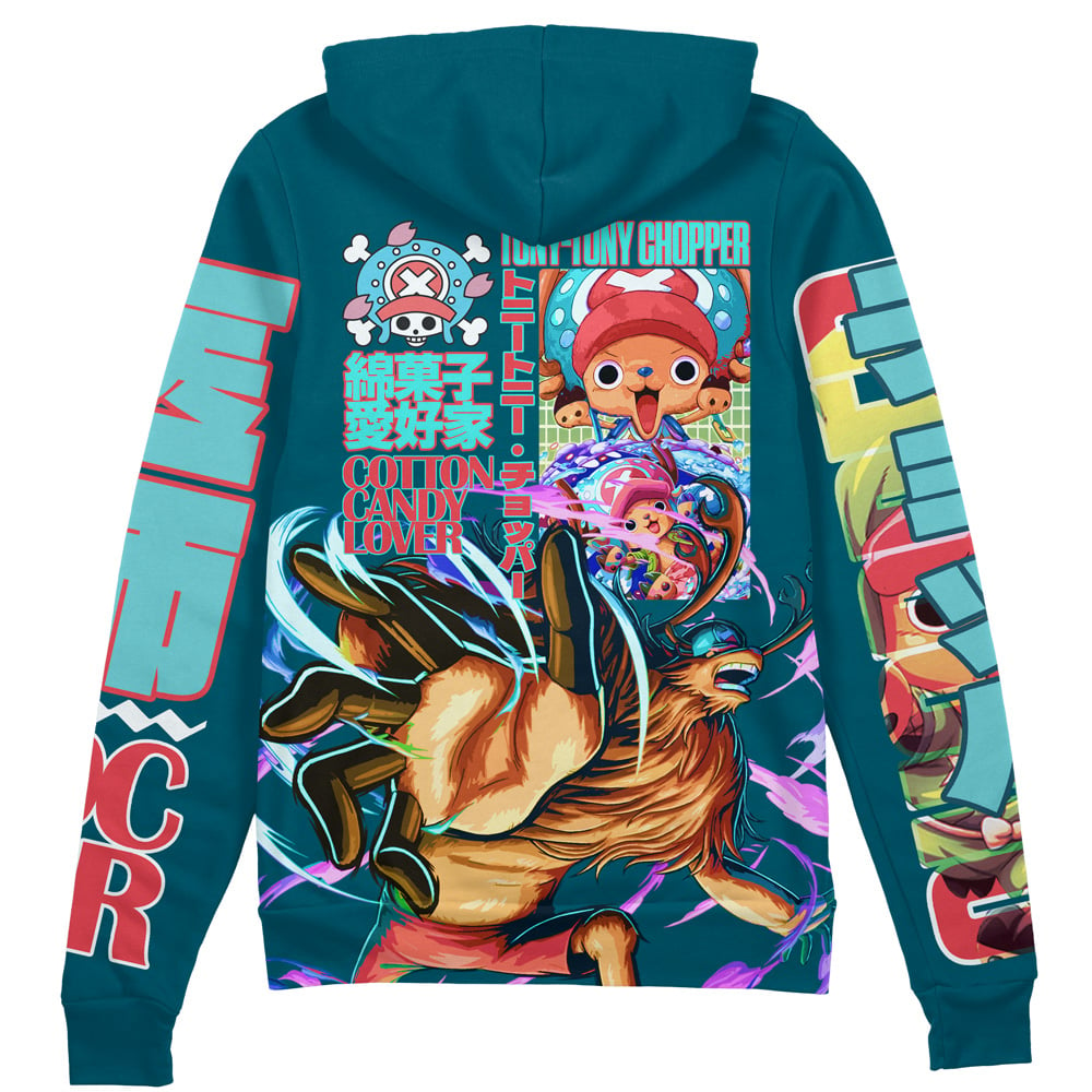 Tony Tony Chopper V3 One Piece Streetwear Zip Hoodie Jacket