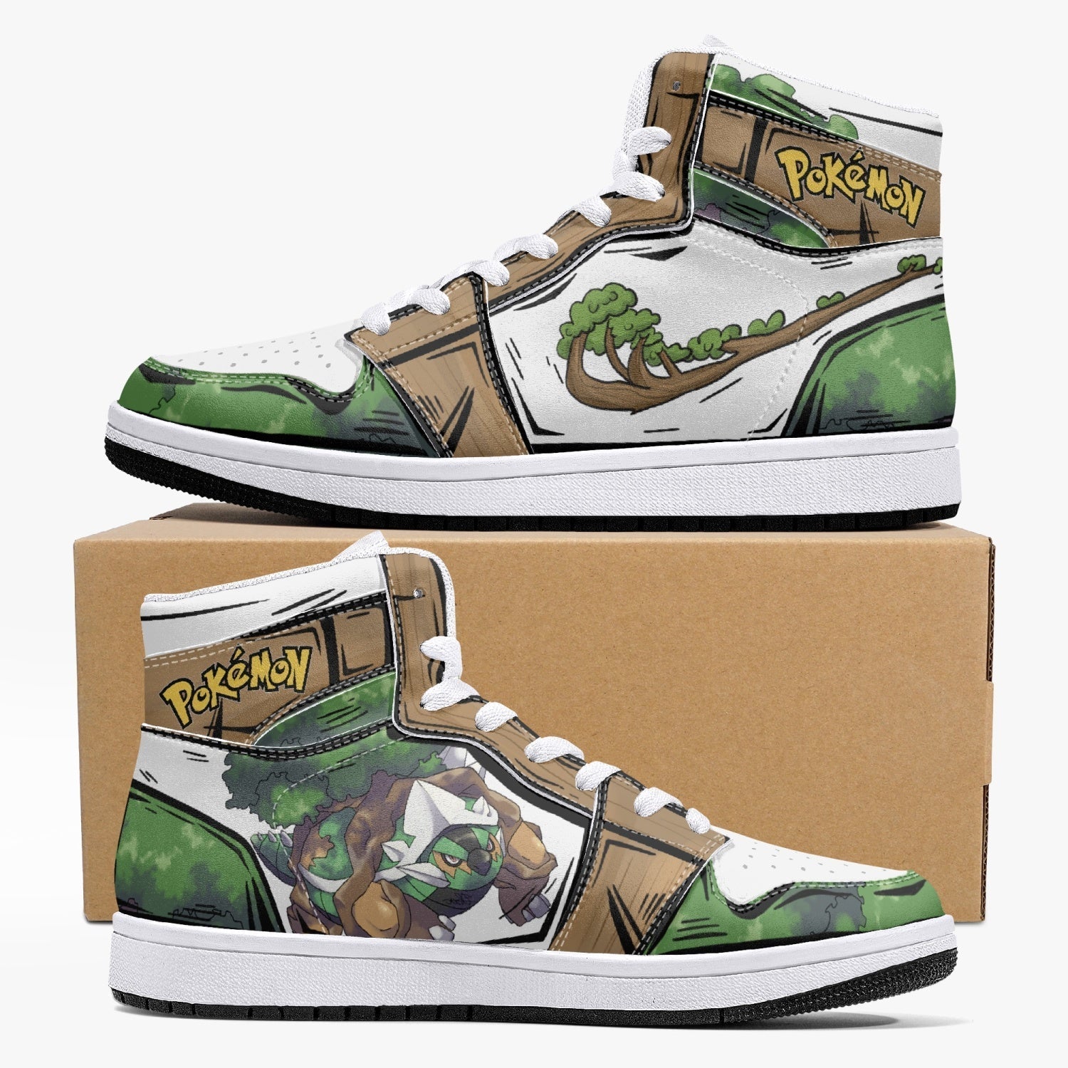 Torterra Pokemon Mid 1 Basketball Shoes