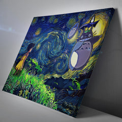 Totoro Starry Night Studio Ghibli Canvas Print Wall Art