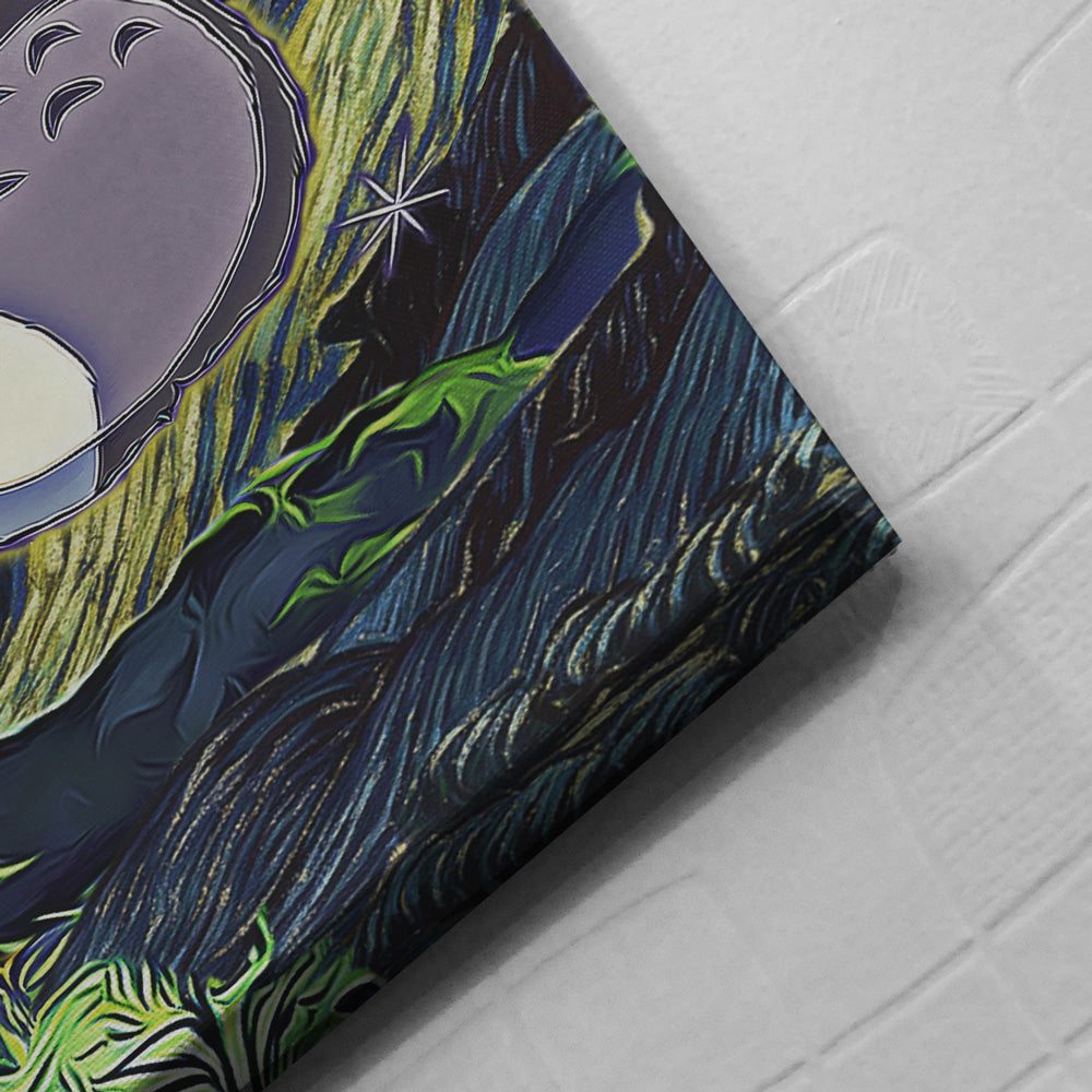 Totoro Starry Night Studio Ghibli Canvas Print Wall Art