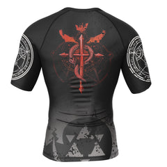 Transmutation Circle Fullmetal Alchemist Short Sleeve Rash Guard Compression Shirt