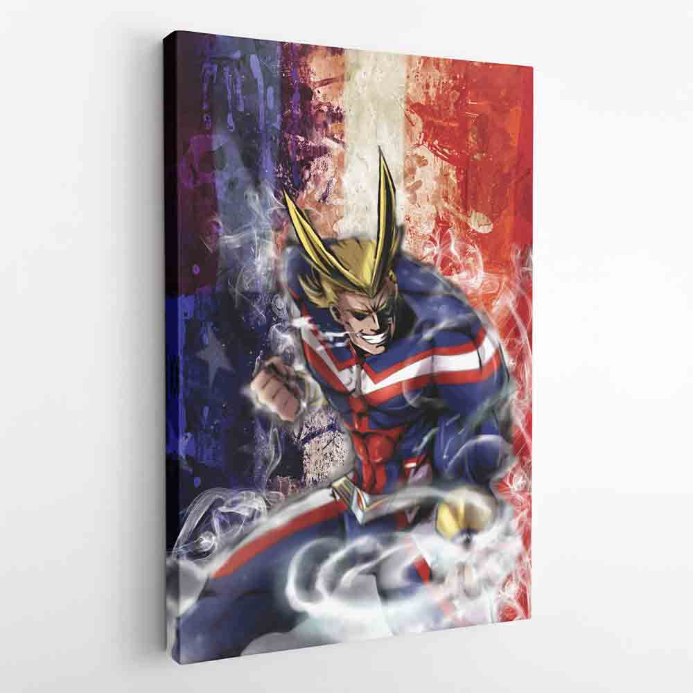Trippy All Might My Hero Academia Canvas Print Wall Art