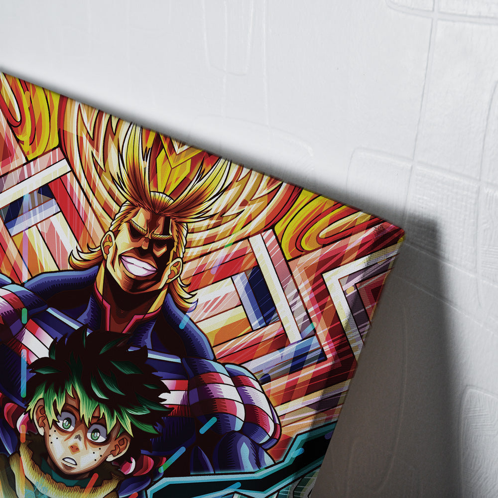 Trippy Deku x All Might My Hero Academia Canvas Print Wall Art - Nysekai
