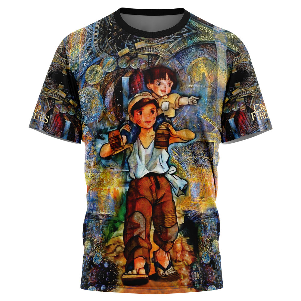 Trippy Grave of the Fireflies Studio Ghibli T-Shirt