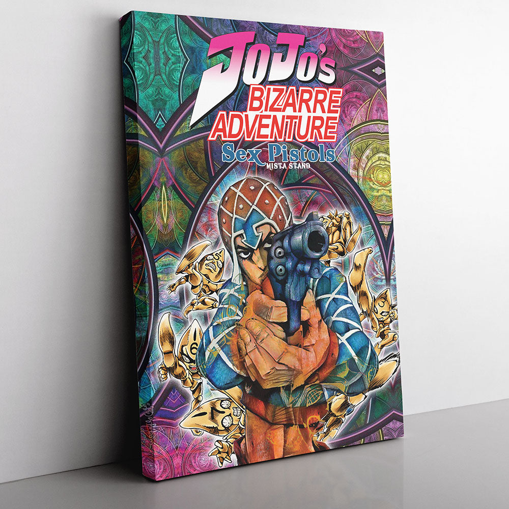 Trippy Guido Mista Six Bullets Jojo's Bizarre Adventure Canvas Print Wall Art