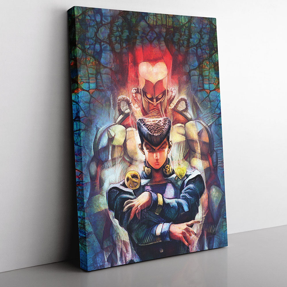 Trippy Josuke Shining Diamond Jojo's Bizarre Adventure Canvas Print Wall Art - Nysekai