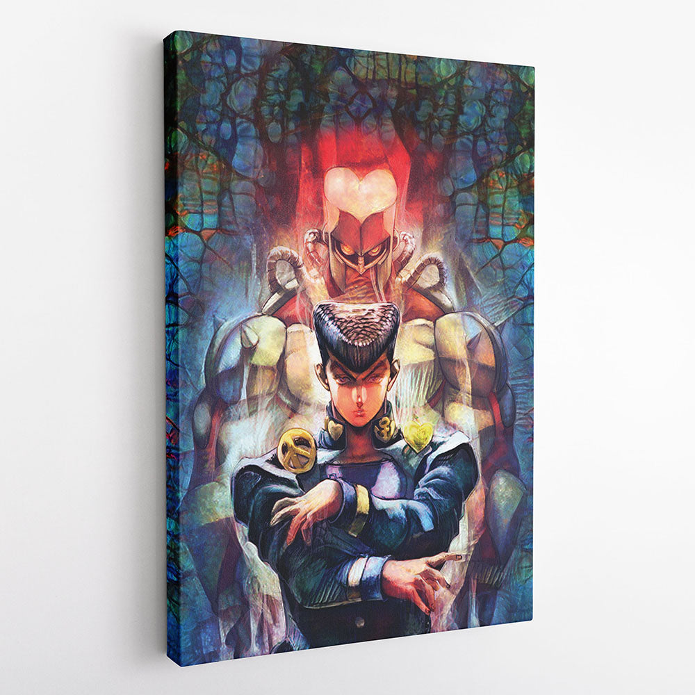 Trippy Josuke Shining Diamond Jojo's Bizarre Adventure Canvas Print Wall Art - Nysekai
