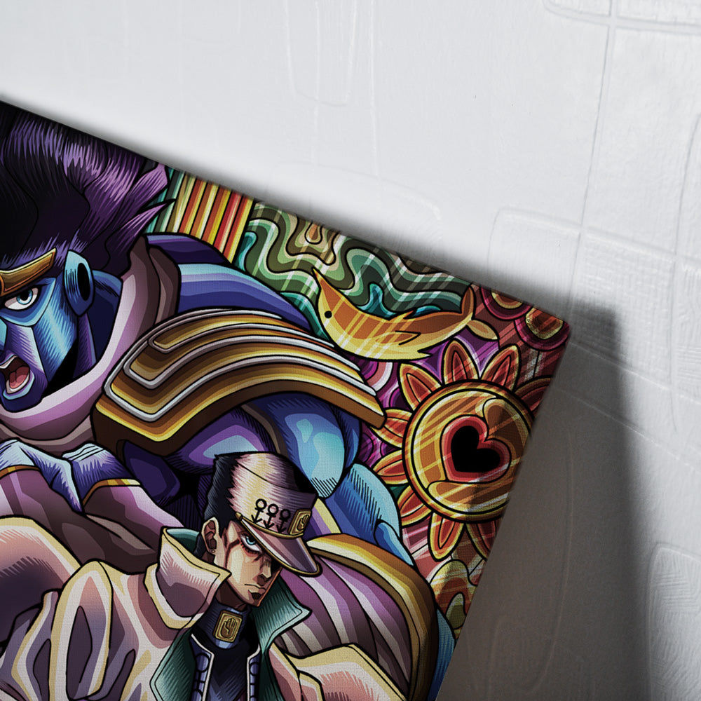 Trippy Jotaro Kujo JoJo's Bizarre Adventure Canvas Print Wall Art - Nysekai