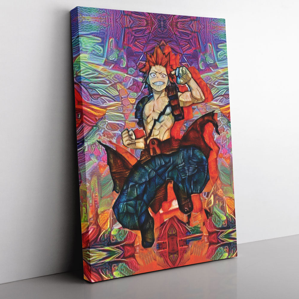 Trippy Kirishima Red Riot My Hero Academia Canvas Print Wall Art
