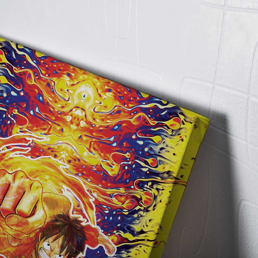 Trippy Luffy One Piece Canvas Print Wall Art