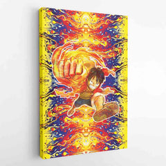 Trippy Luffy One Piece Canvas Print Wall Art