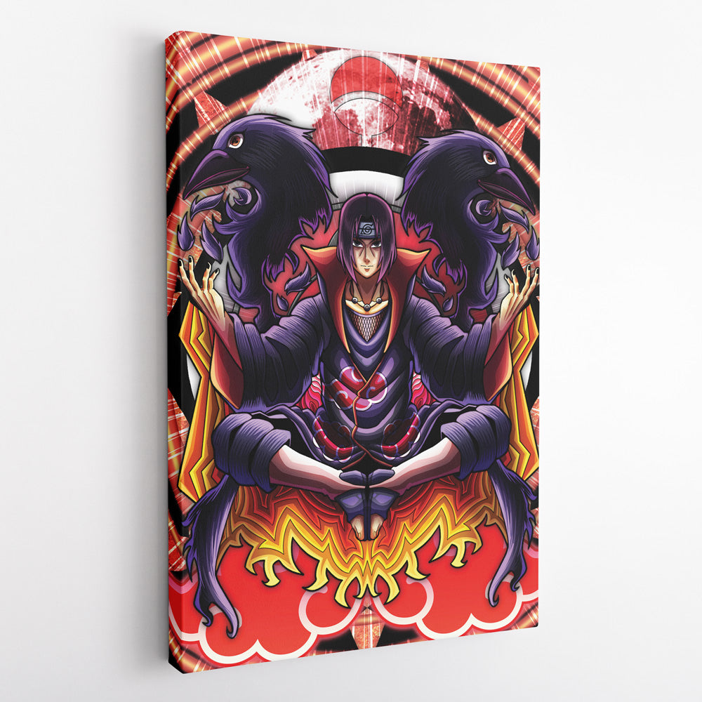 Trippy Meditating Itachi Akatsuki Naruto Canvas Print Wall Art - Nysekai
