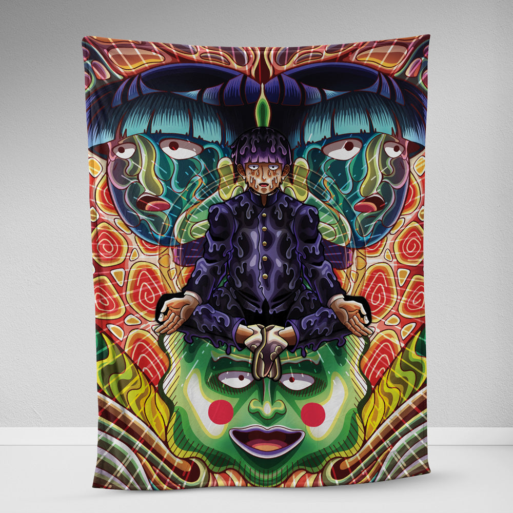 Trippy Meditating Shigeo Kageyama Mob Psycho 100 Blanket