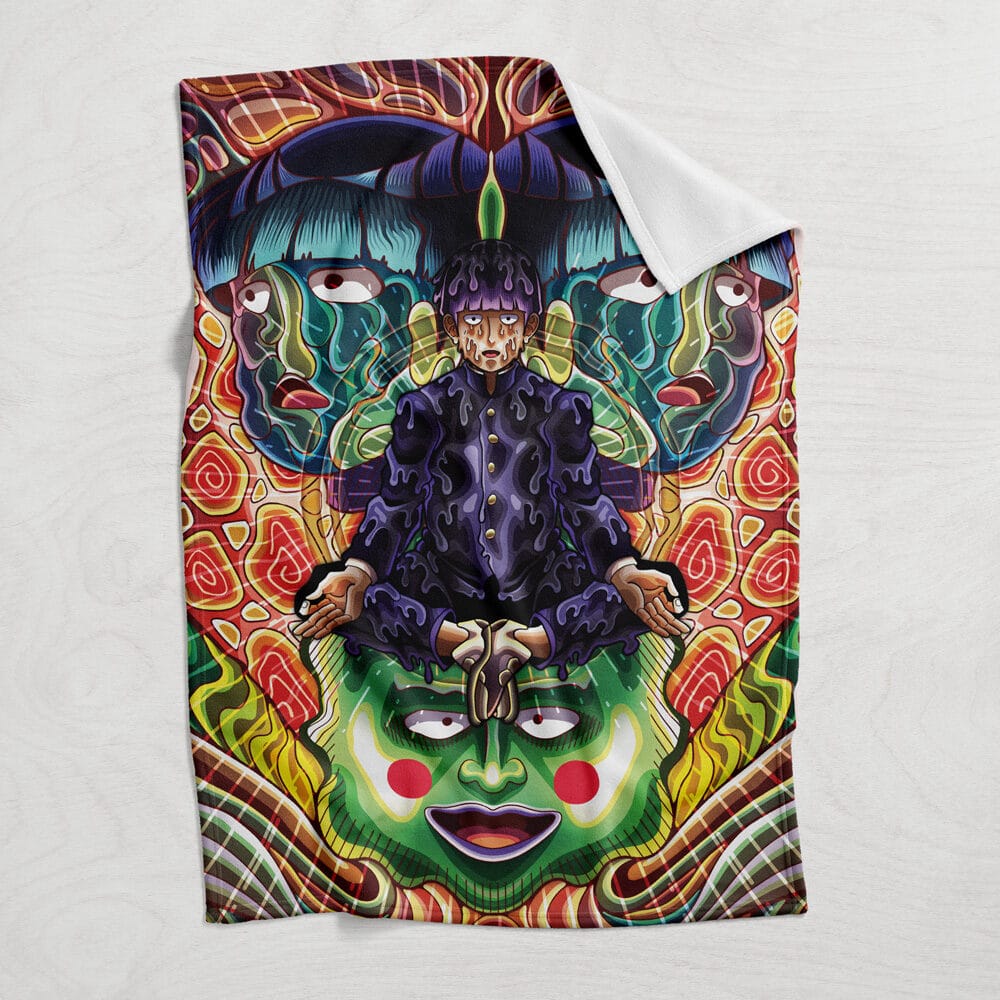 Trippy Meditating Shigeo Kageyama Mob Psycho 100 Blanket