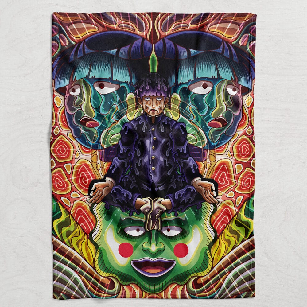 Trippy Meditating Shigeo Kageyama Mob Psycho 100 Blanket