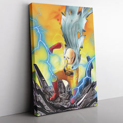 Trippy Power Saitama One Punch Man Canvas Print Wall Art