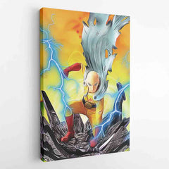 Trippy Power Saitama One Punch Man Canvas Print Wall Art