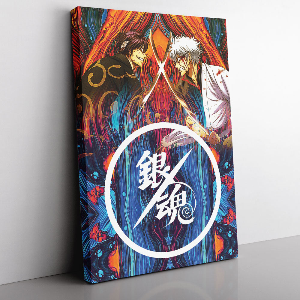 Trippy Shinsuke vs Gintoki Gintama Canvas Print Wall Art