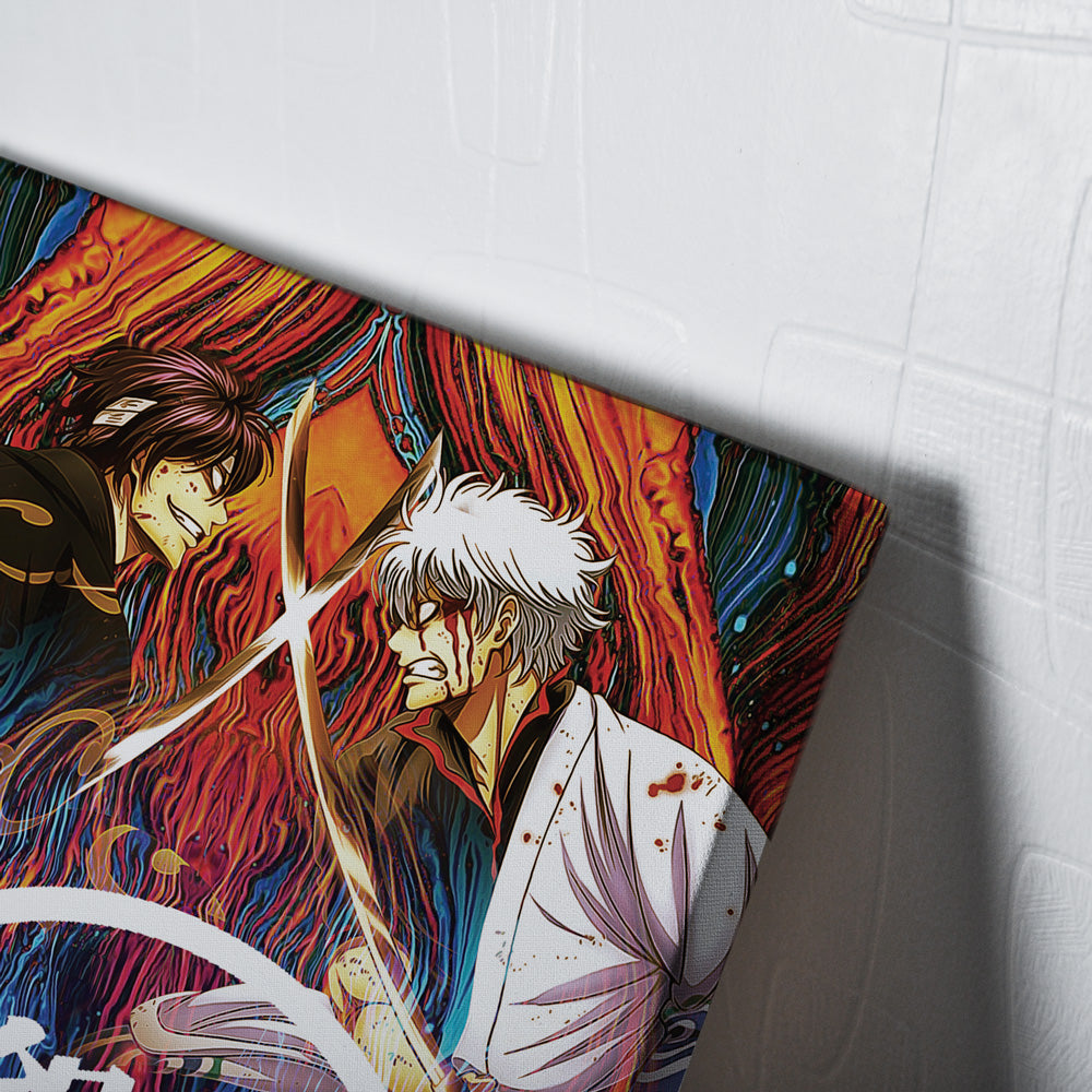 Trippy Shinsuke vs Gintoki Gintama Canvas Print Wall Art